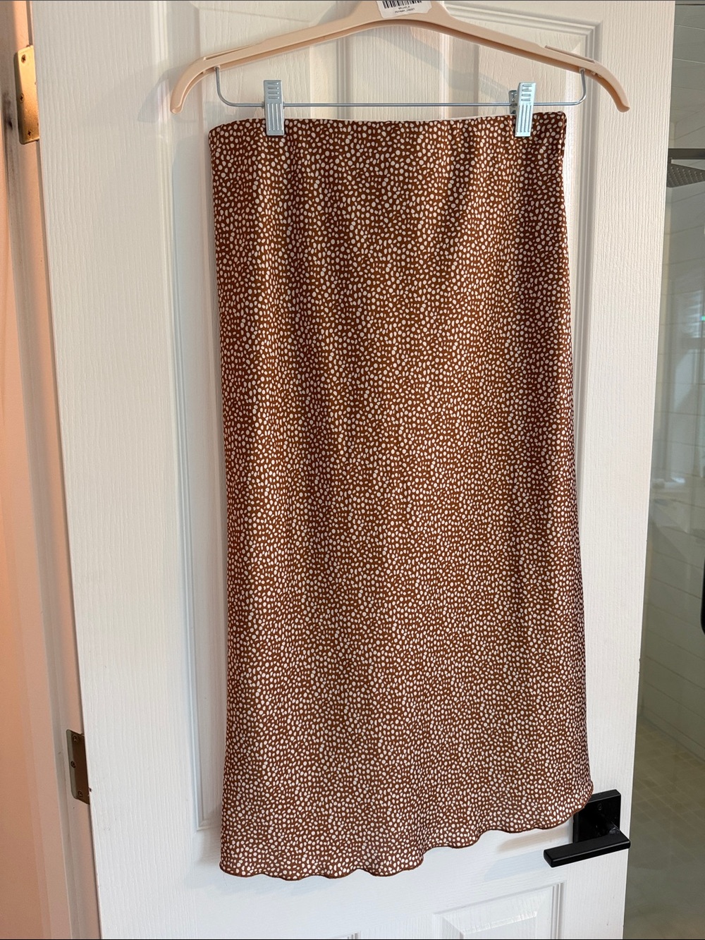 Brown Printed Midi Skirt